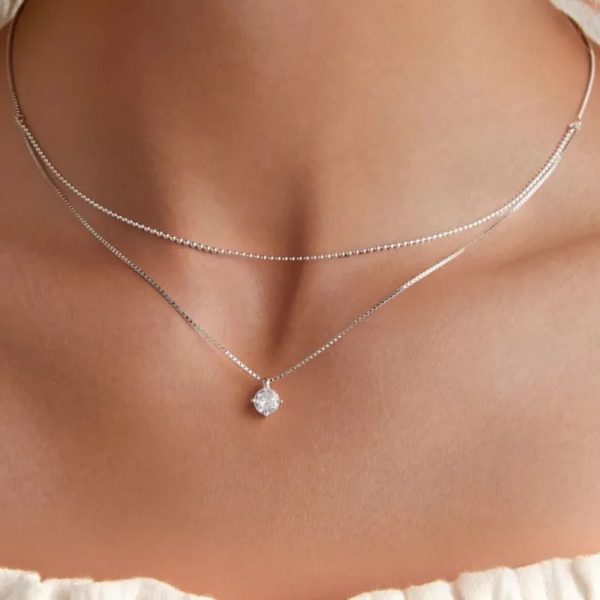 Cadena doble con piedra