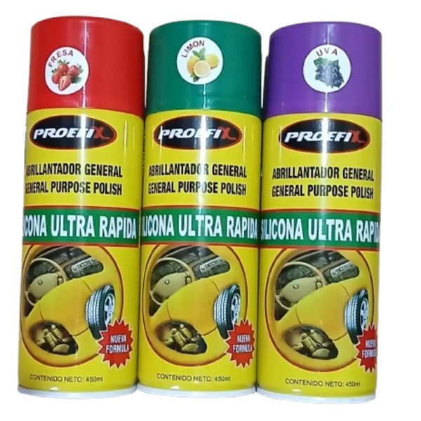 Silicona abrillantadora Ultra rapida Aroma Uva -limon -fresa