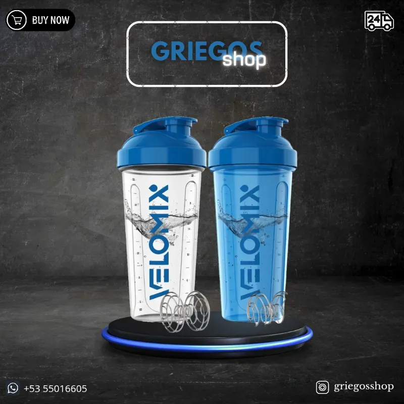 Shaker Bottle | Velomix | Azul/Transparente