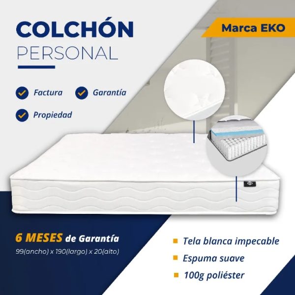 *Colchón Personal*  *99x190x20 cm Marca EKO*