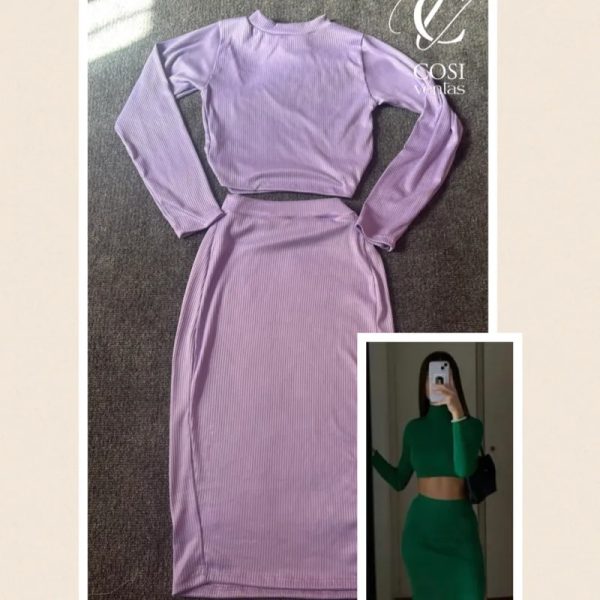 Conjunto de saya lila