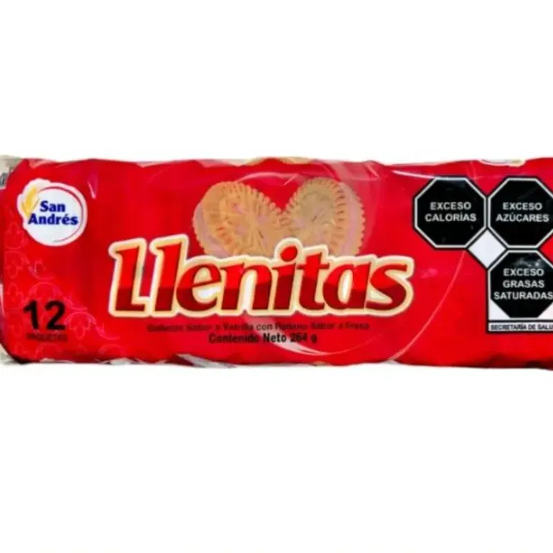 Galletas rellenas llenitas sabor fresa (12U)
