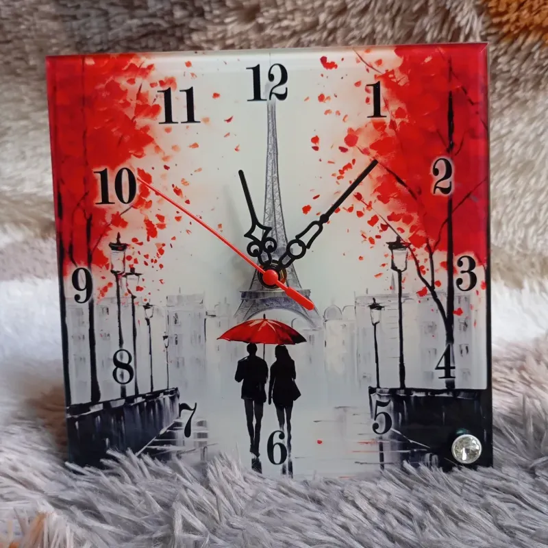 Reloj de Vidrio Cuadrado