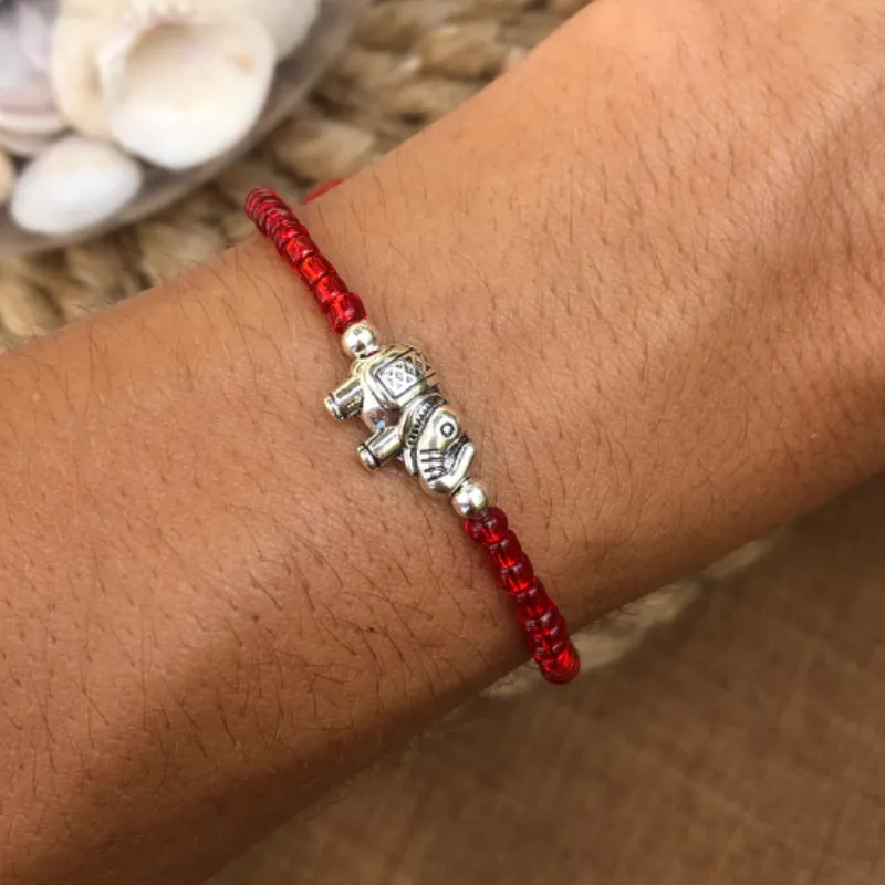 Pulsera de mostacillas con elefante