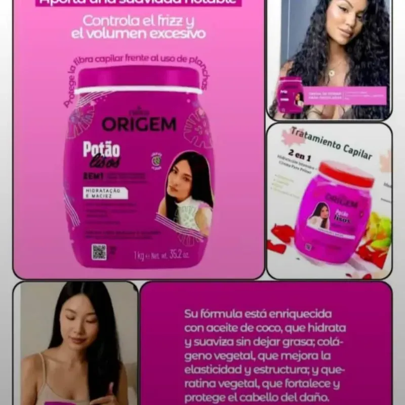  Tratamiento Origem  2 en 1 para cabello lacio