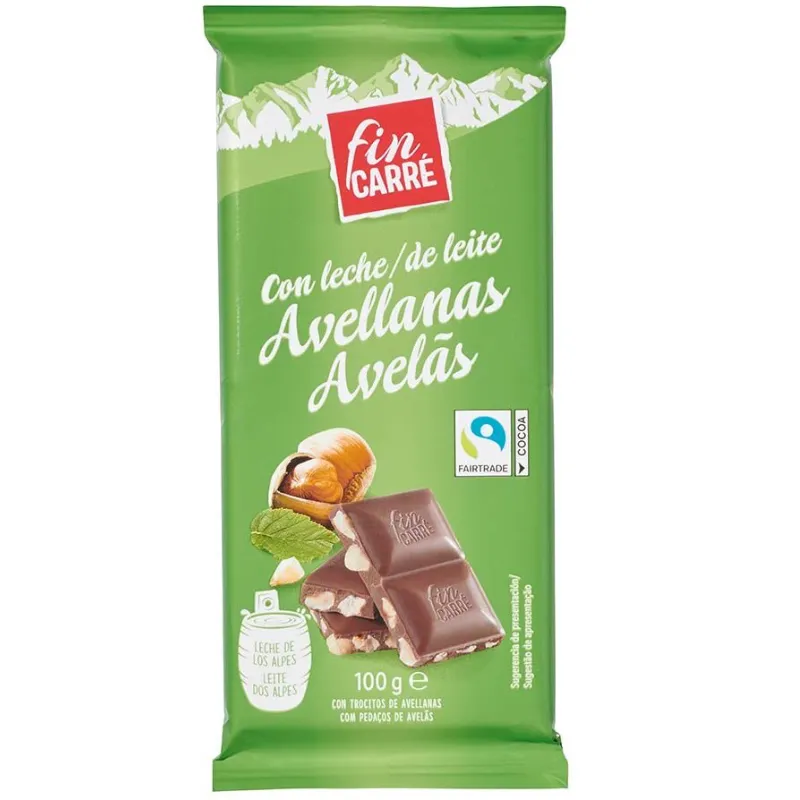 Chocolate con avellanas troceadas