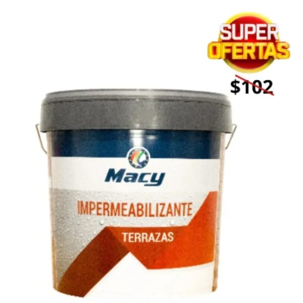 PINTURA IMPERMEABILIZANTE TERRAZA MACY 15 LTS ROJO