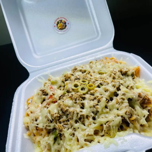 Espaguetis de Atún y queso gouda