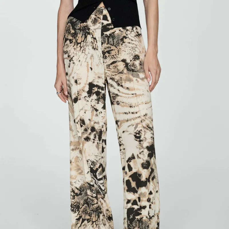 Pantalón Recto Animal Print