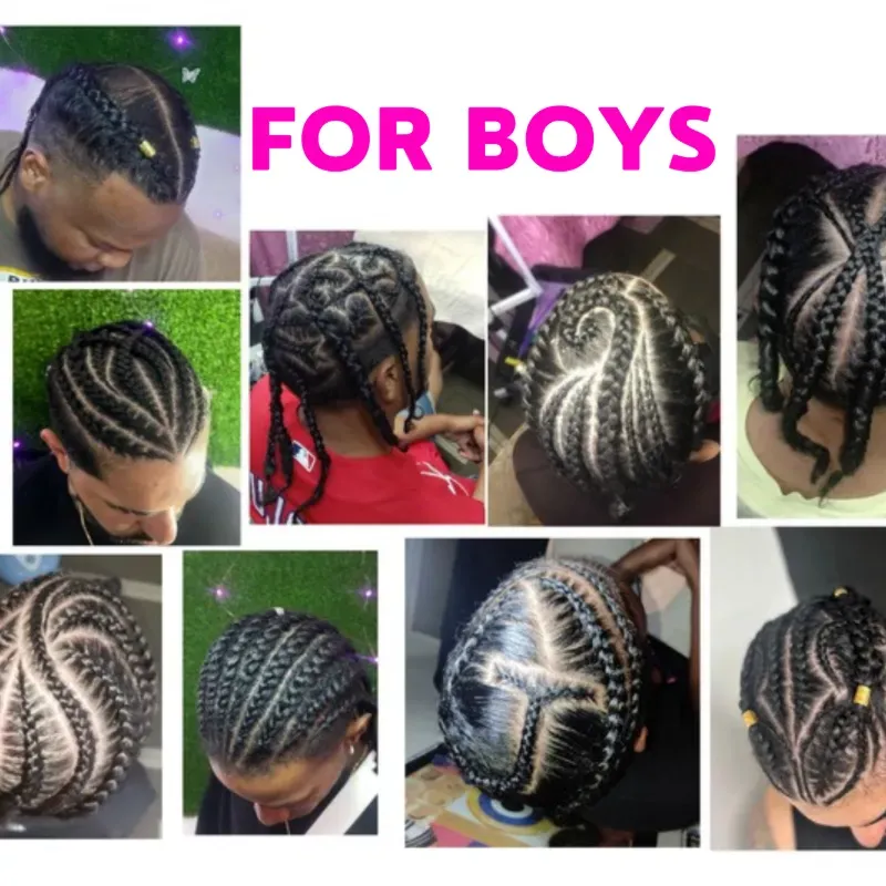 Trenzas masculinas corridas sin kanekalon