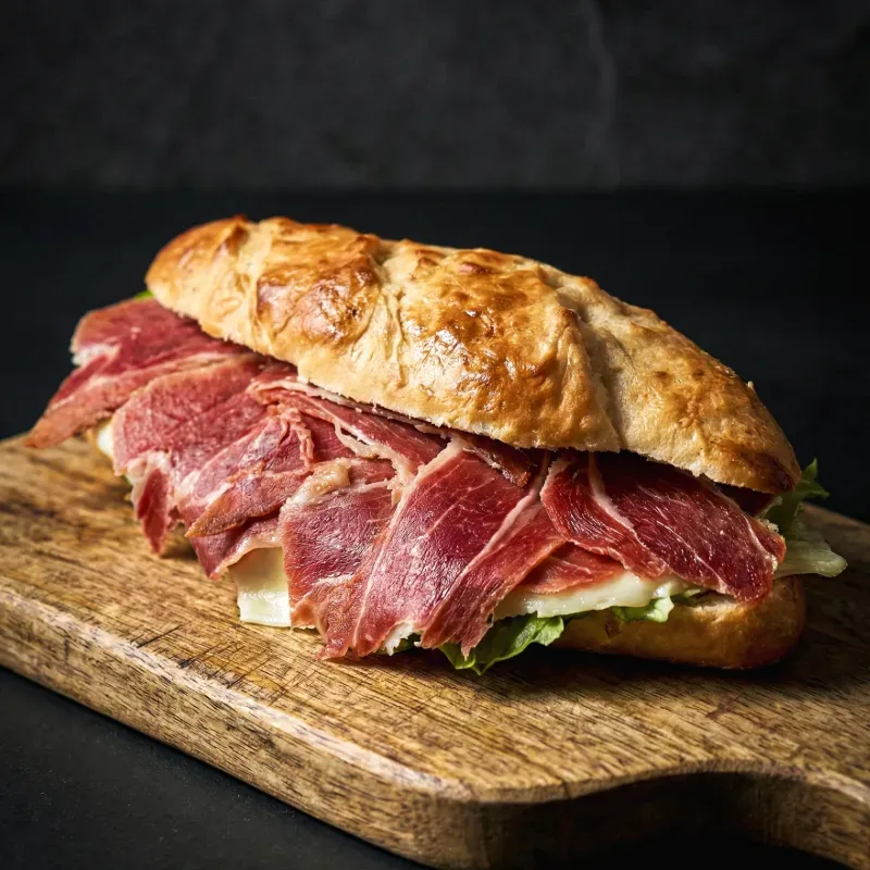 Sándwich Jamón Serrano y Queso Gouda