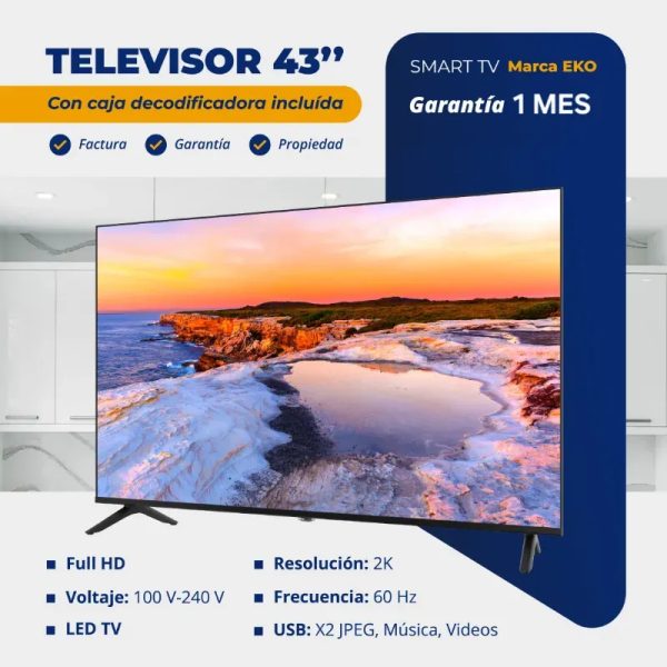 SMART TV EKO 43" HÍBRIDO (CAJITA INTERNA) (FAD)