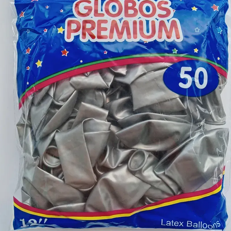 Globo por unidad color plateado