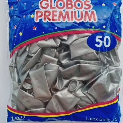 Globo por unidad color plateado