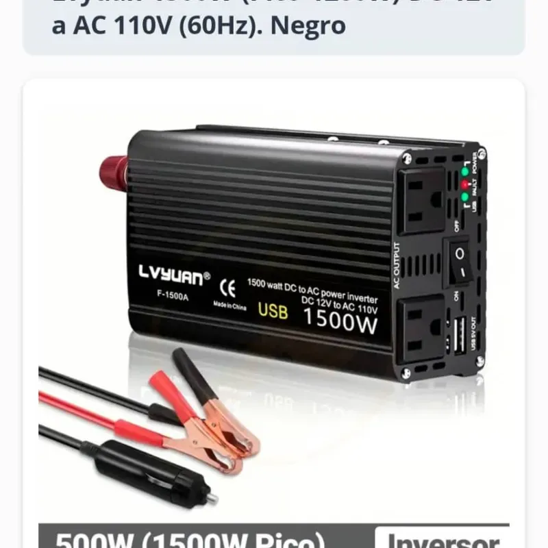  Inversor Lvyuan 1500W (Pico 1200W)