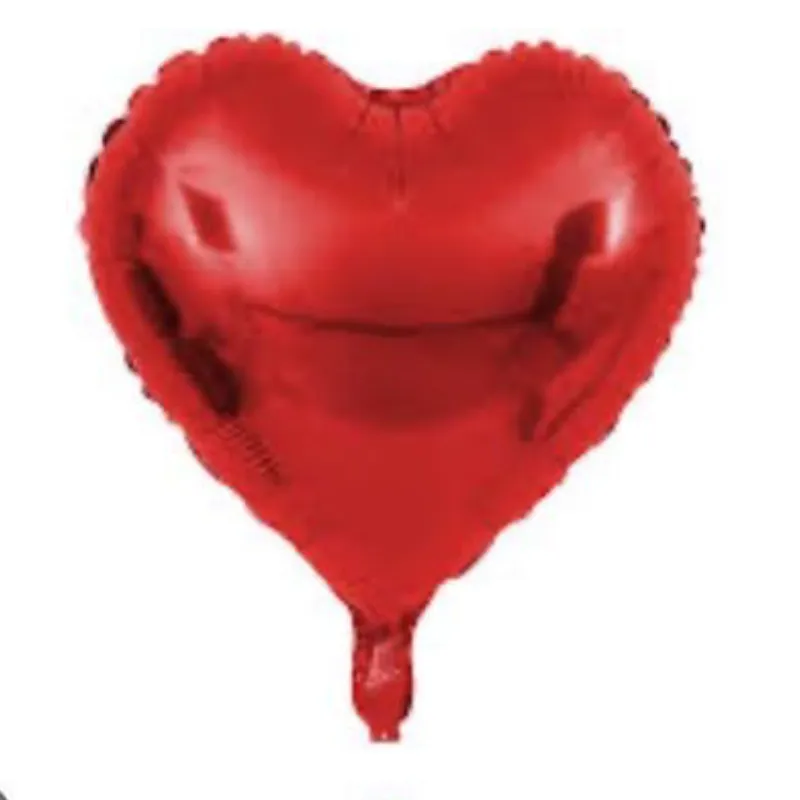 Globo metálico pequeño en forma de corazón