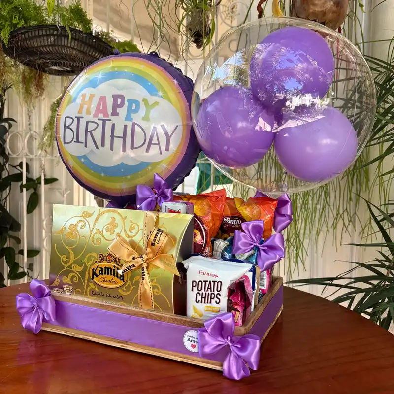 Cesta grande con confituras y caja de bombones