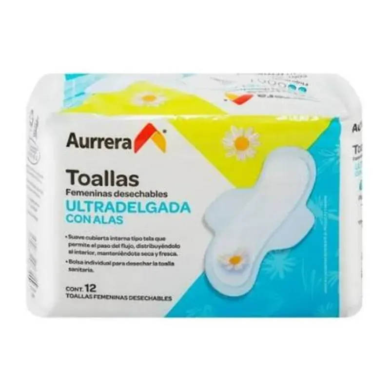 TOALLAS FEMENINAS AURRERA 12U