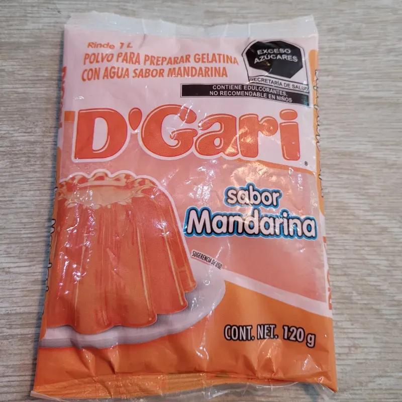 GELATINA D'GARI SABOR MANDARINA 120GR