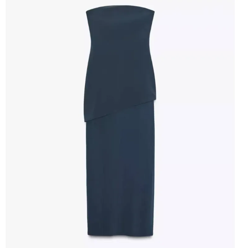 Vestido azul dos capas