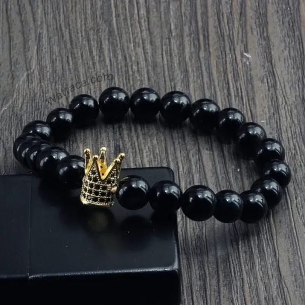 Pulso de Onix negro con corona