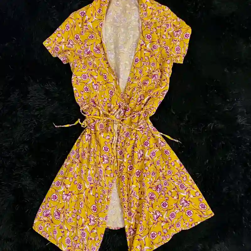 Vestido de Flores Amarillo y Rosa