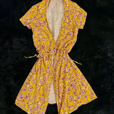 Vestido de Flores Amarillo y Rosa