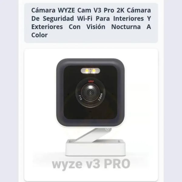 CÁMARA DE SEGURIDAD WYZE V3 PRO 2K (HAB)