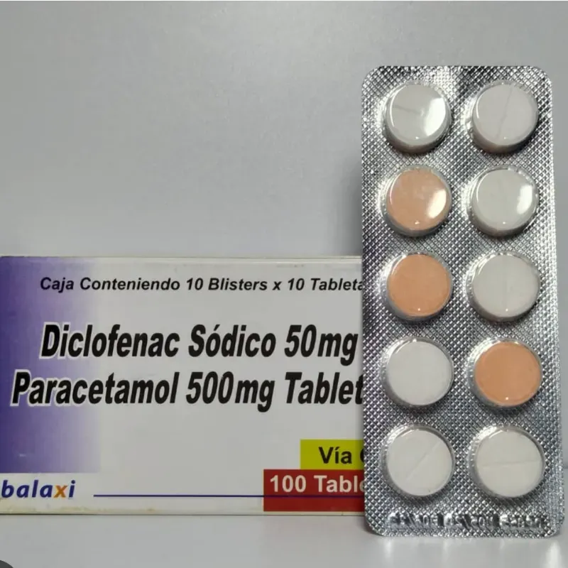 Diclofenaco Sódico (50 mg) + Paracetamol (500 mg) de 10 Tabletas