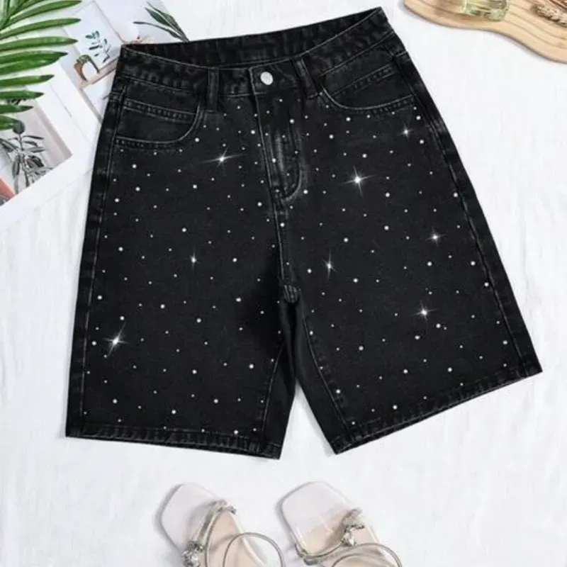 Shorts mezclilla de brillo