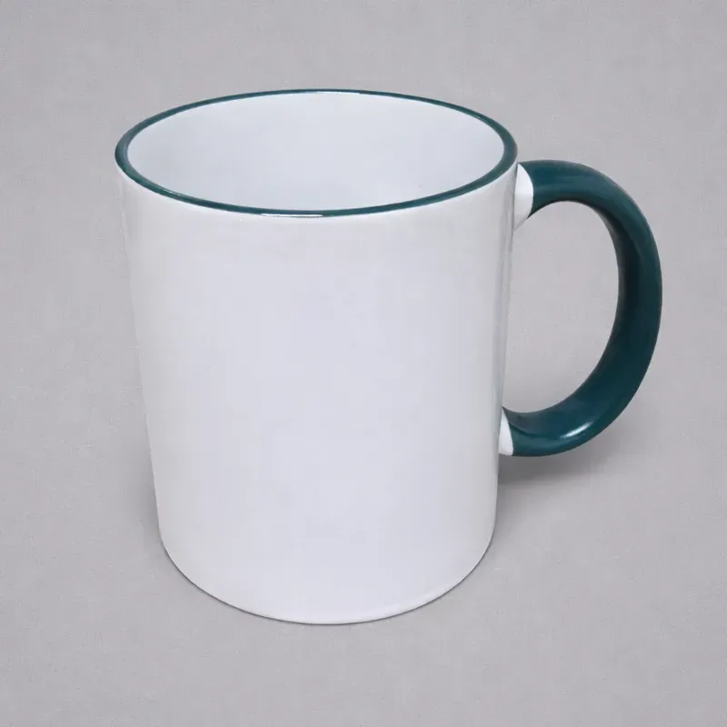 Jarras 11 onz Filo y Asa verde Oscuro Sublimación