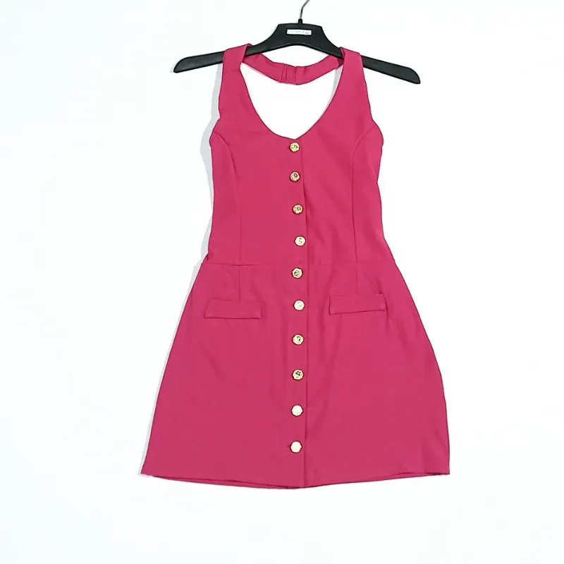 Vestido corto cuello halter