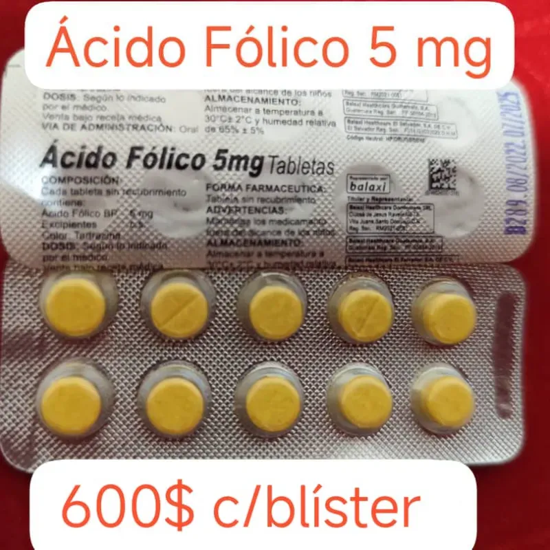 Ácido Fólico de 5 mg de 10 tabletas