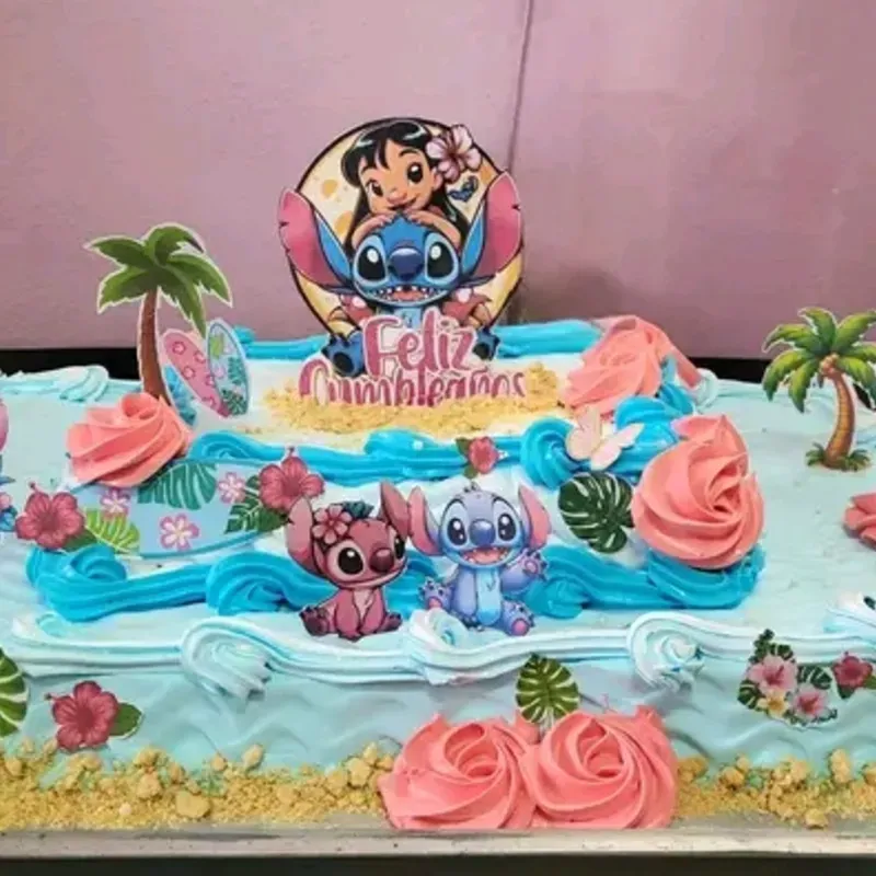 Cake de una bandeja de dos pisos de Lilo y Stich