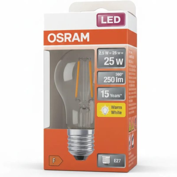 Lámpara LED de reemplazo, diseño clásico A25 2,5W/2700K, casquillo E27
