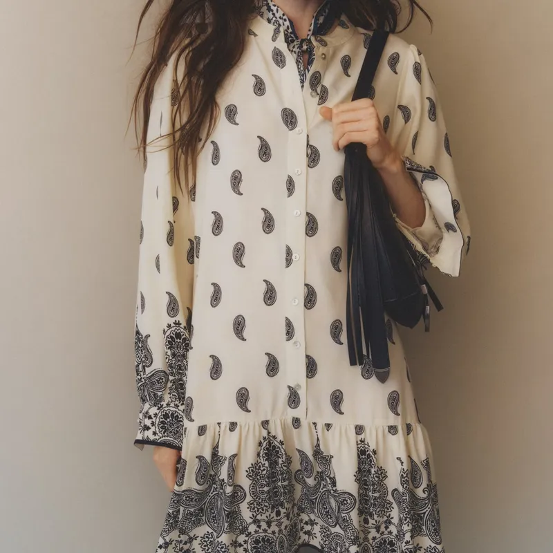 Vestido Estampado de Viscosa