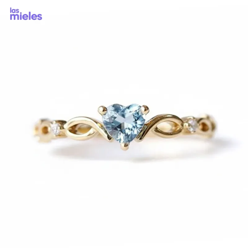 Anillo corazón azul