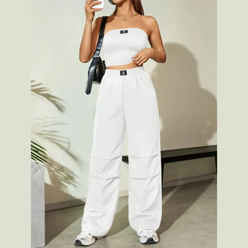 Conjunto de top y pantalón blanco