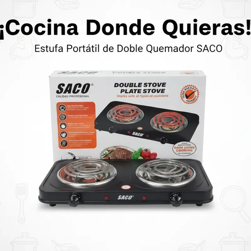 Cocina eléctrica 2 hornillas marca ✔️ SACO (45 usd)