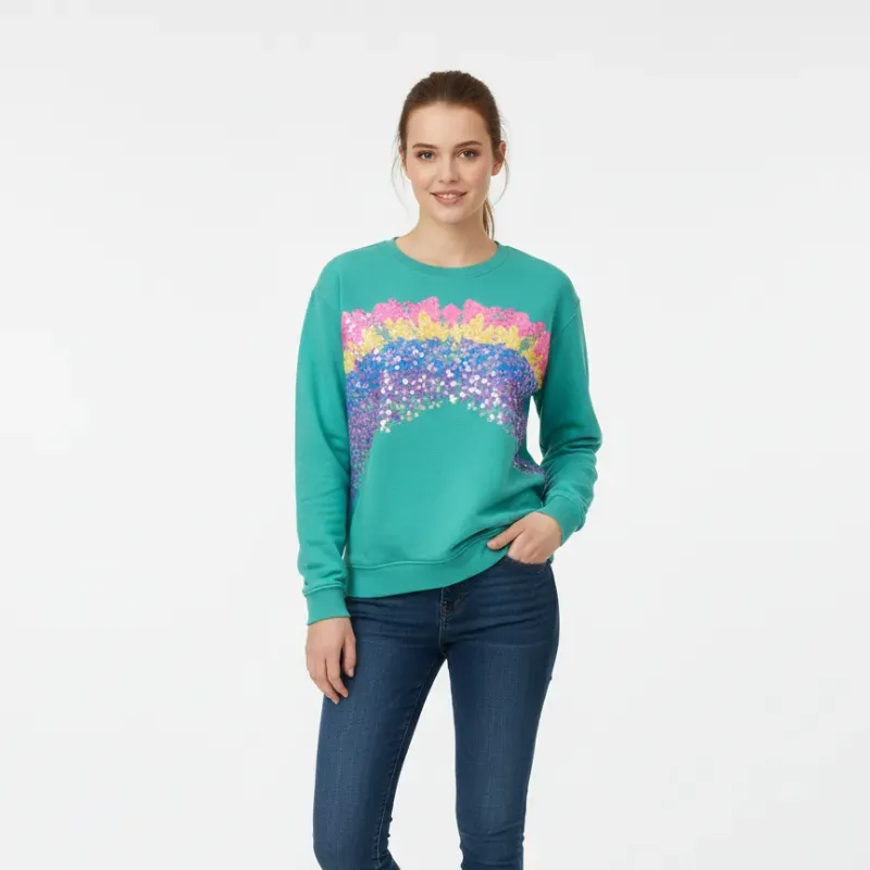 Enguatada verde con brillos