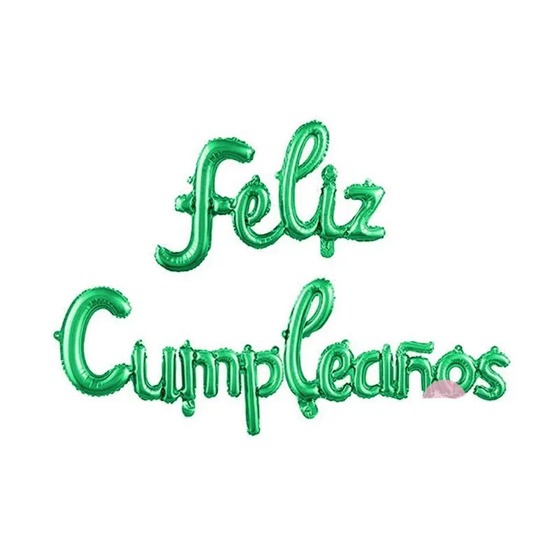 Cartel de feliz cumpleaños inflable verde