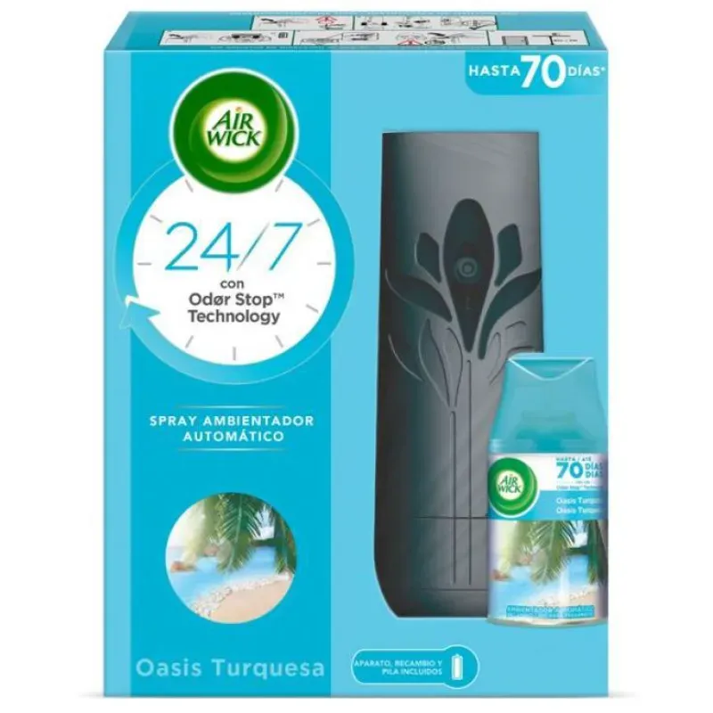  Air Wick Spray Ambientador Automático – Oasis Turquesa (Kit Completo)