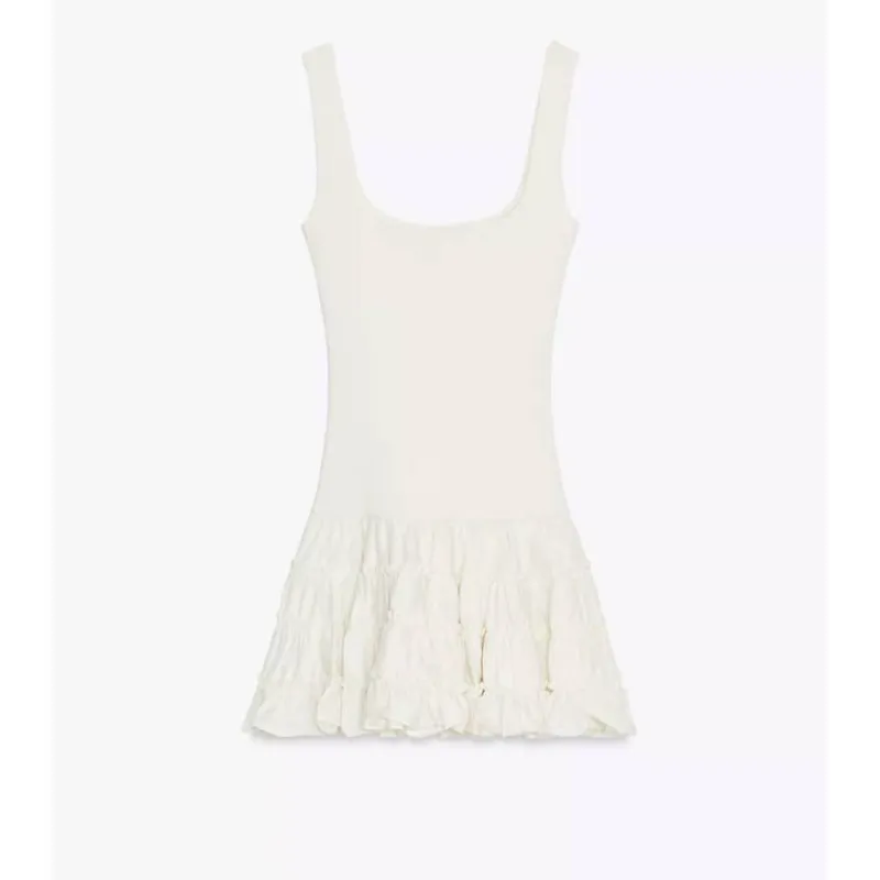 Vestido blanco mini fruncido