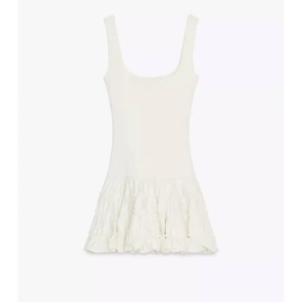 Vestido blanco mini fruncido