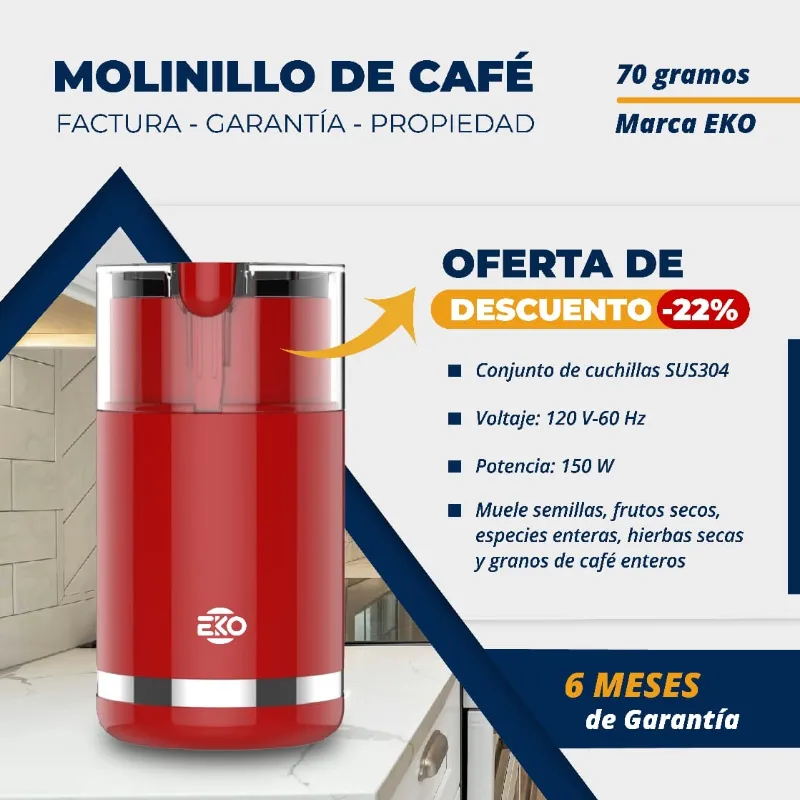  *Molinillo de Café y Frutos Secos 70g Marca EKO*