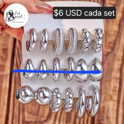 Set 3 pares de aretes