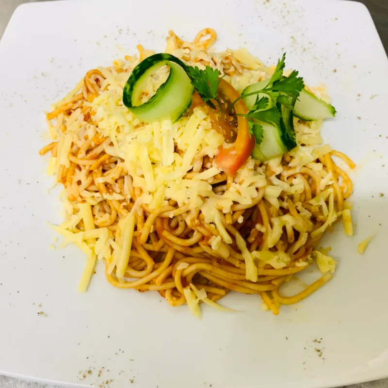 Espaguetis con queso
