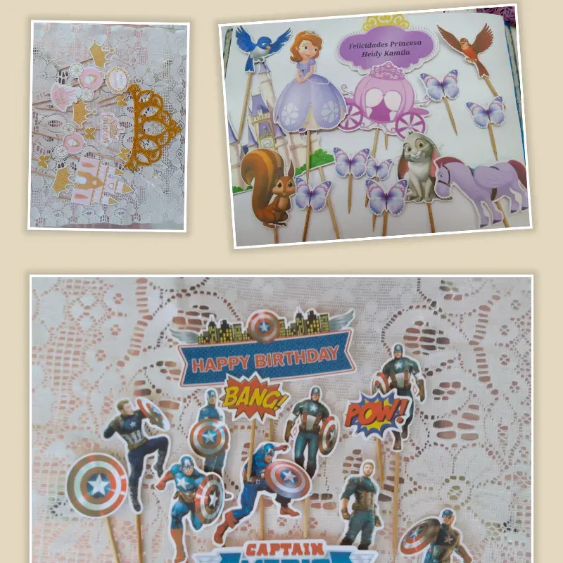 Set personalizado de toppers para cake