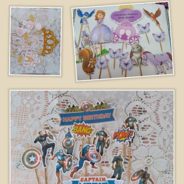 Set personalizado de toppers para cake