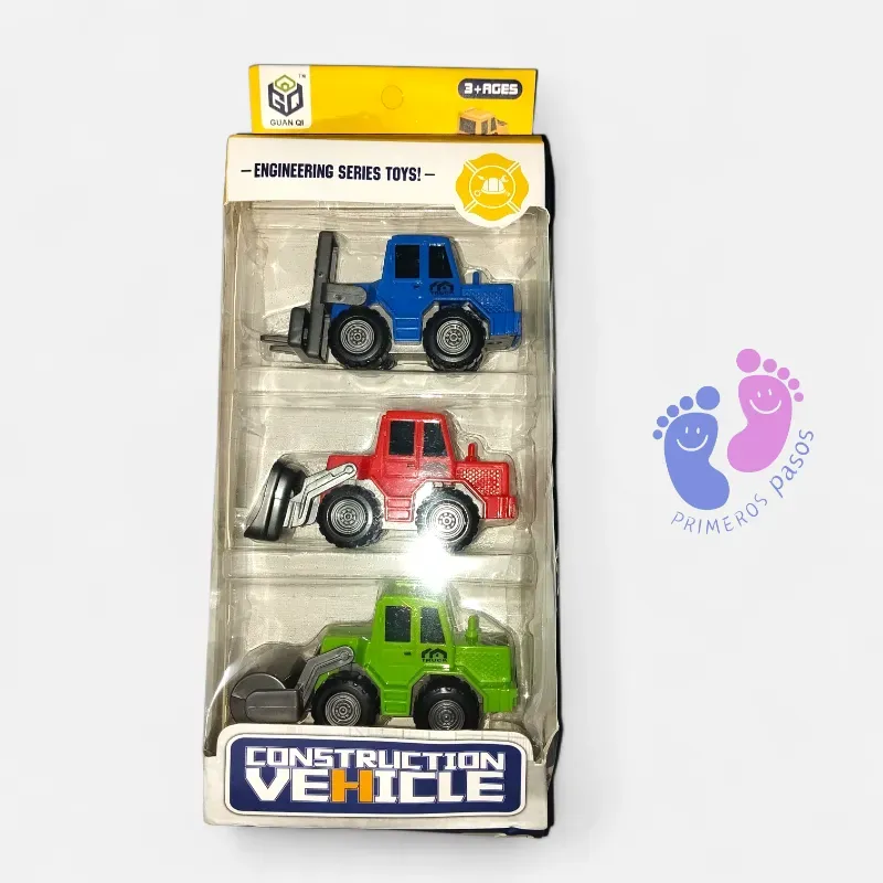 Set de 3 carros constructores multicolor